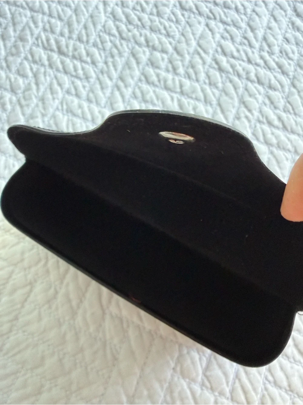 Ray-Ban Black Leather Sunglass Case with Gold Logo